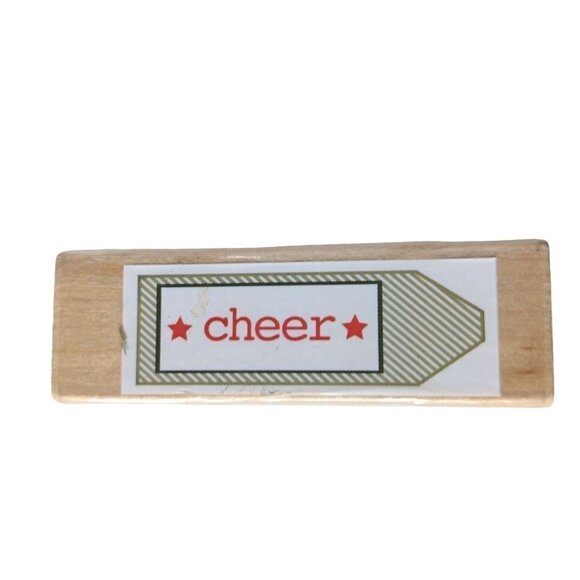 Studio 18 Rubber Stamp Cheer Mounted 3" X 1" - Picture 1 of 2